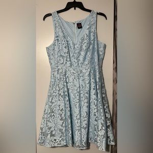 Rebel Wilson for Torrid icy blue lace overlay dress size 14